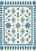 Blue Snowflake Medallion Cream Area Rug