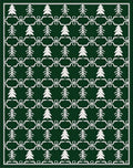 Forest Green White Tree Ensemble Rug