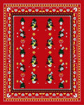 Red Folk Art Christmas Tree Rug