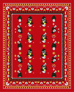 Red Folk Art Christmas Tree Rug
