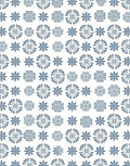 Blue Floral Starburst Repeating Pattern Rug