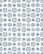 Blue Floral Starburst Repeating Pattern Rug