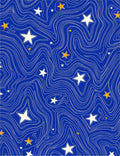 Midnight Blue Swirl Star Art Rug
