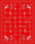 Global Red Primitive Animal Medallion Rug