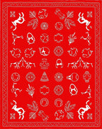 Global Red Primitive Animal Medallion Rug