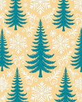 Teal Christmas Trees Snowflakes Swirls Rug