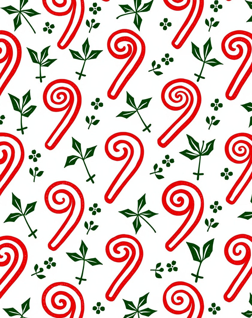 Red Green Candy Cane Foliage Rug