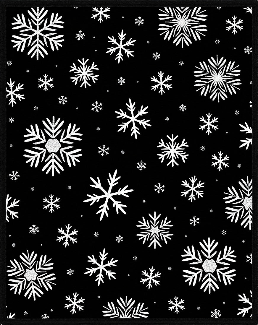 Winter White Snowflake Scatter Rug