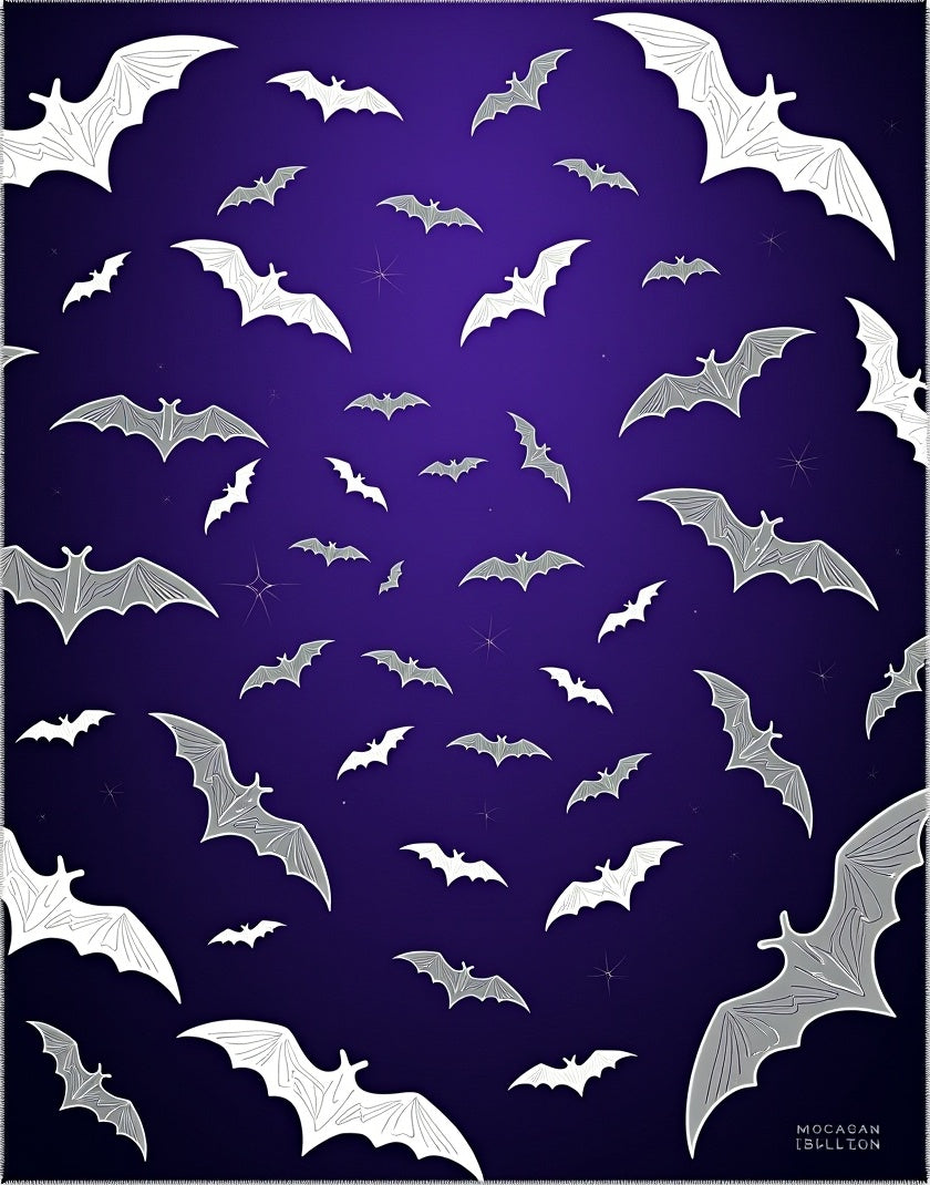 Flipping Bats Night Sky Rug
