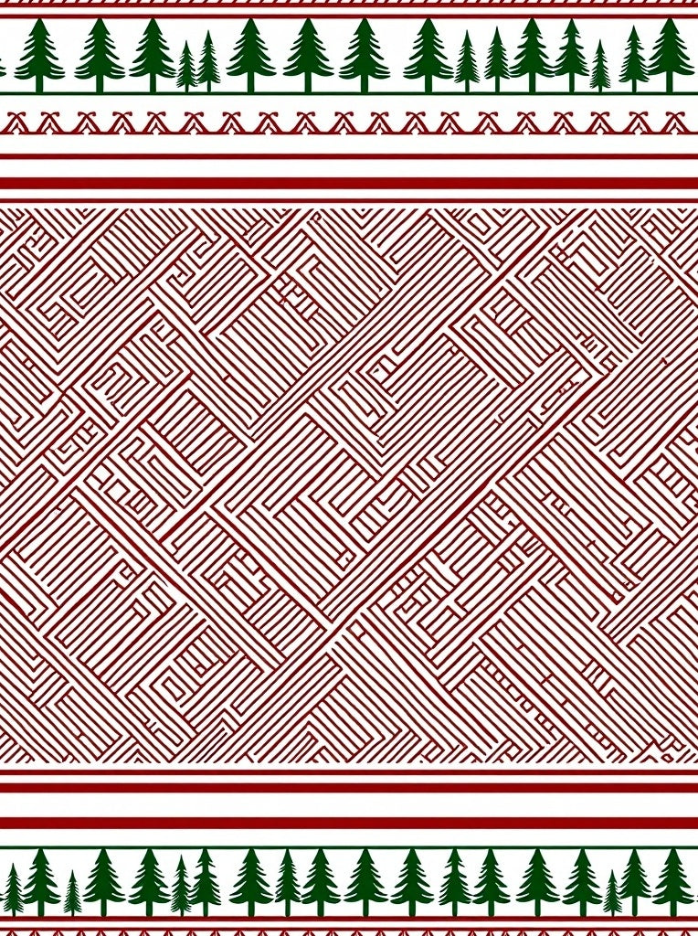 Crimson Labyrinth Forest Edge Rug