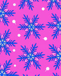 Bright Pink Blue Snowflake Medallion Rug