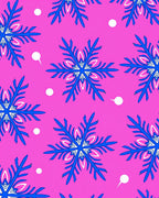 Bright Pink Blue Snowflake Medallion Rug