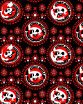 Bold Red Cartoon Sun Medallion Rug