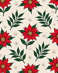 Festive Red Poinsettia Blossom Delight Rug