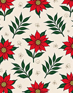 Festive Red Poinsettia Blossom Delight Rug