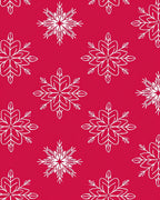 Crimson White Snowflake Folk Art Rug