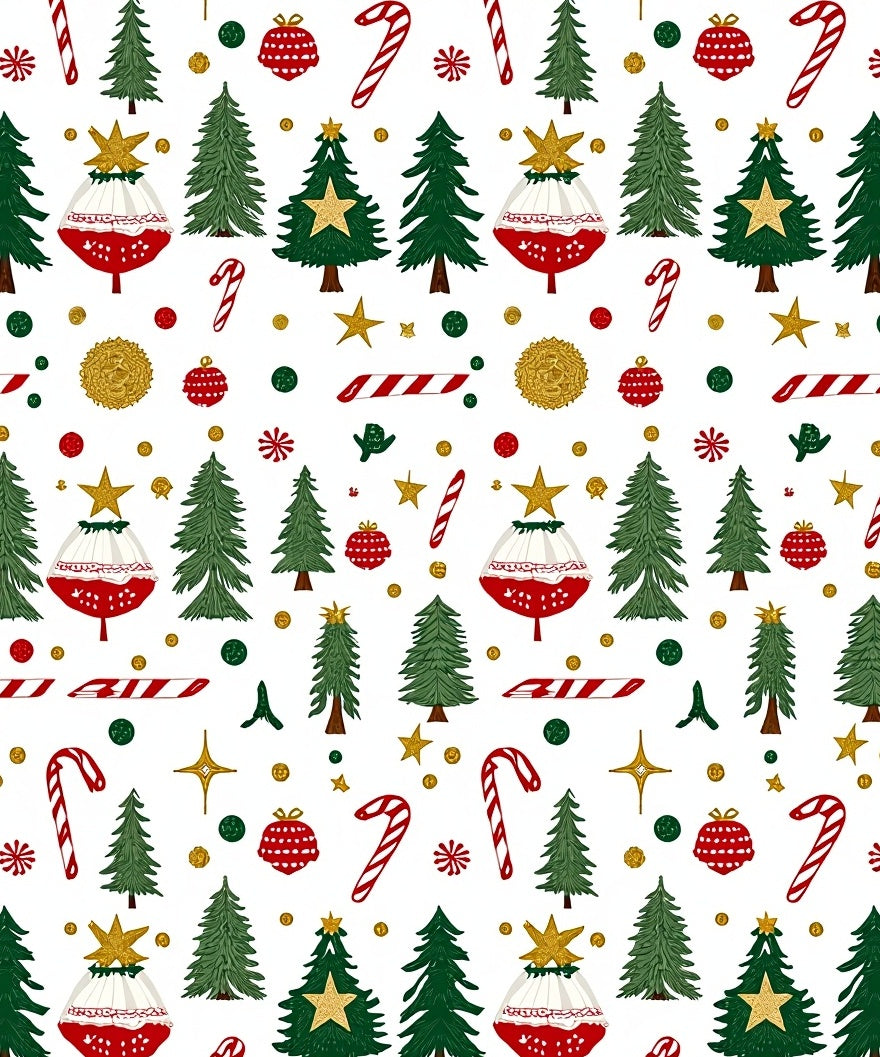 Whimsical Christmas Tree Candy Cane Collection Rug