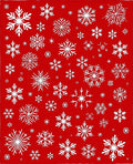 White Snowflake Scattered Red Field Rug