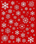 White Snowflake Scattered Red Field Rug
