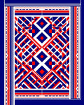 Geometric interlocking diamond and stripe Rug