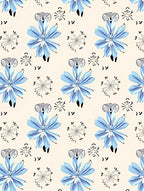 Pale Blue Petal Whimsical Bloom Rug