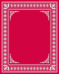 Crimson White Floral Border Accent Rug