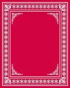 Crimson White Floral Border Accent Rug