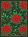 Crimson Poinsettia Festive Garden Rug