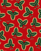 Vintage Red Strawberry Foliage Arrangement Rug