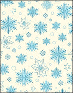 Light Blue Snowflake Cream Background Array Rug