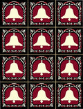 Gothic Bell Burgundy Black Border Rug