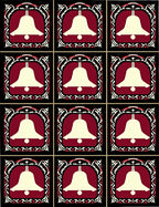Gothic Bell Burgundy Black Border Rug