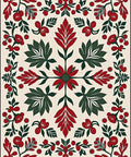 Crimson and Emerald Folk Floral Rug