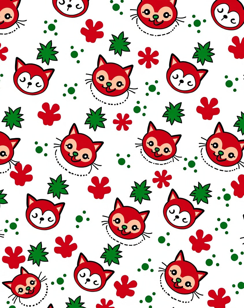 Cute Red Fox Faces Whimsical Scatter Rug