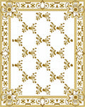 Gold Royal Floral Border Medallion Rug