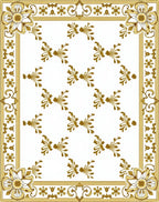 Gold Royal Floral Border Medallion Rug
