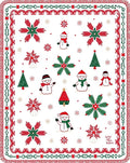 Jolly Snowman and Pine Tree Holiday Rug