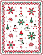 Jolly Snowman and Pine Tree Holiday Rug
