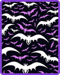 Whimsical Purple White Bat Swarm Rug