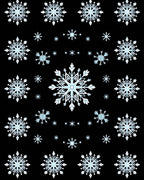 Ice Blue Snowflake Scatter Art Rug