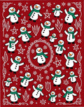 Red Snowman Forest Holiday Collection Rug