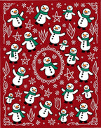 Red Snowman Forest Holiday Collection Rug