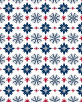 Blue and Red Starburst Floral Medallions Rug