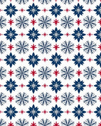 Blue and Red Starburst Floral Medallions Rug