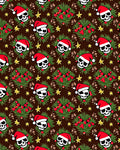 Christmas Skulls Holly Berry Stars Rug