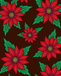 Vibrant Red Poinsettia Garden Rug
