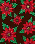 Vibrant Red Poinsettia Garden Rug