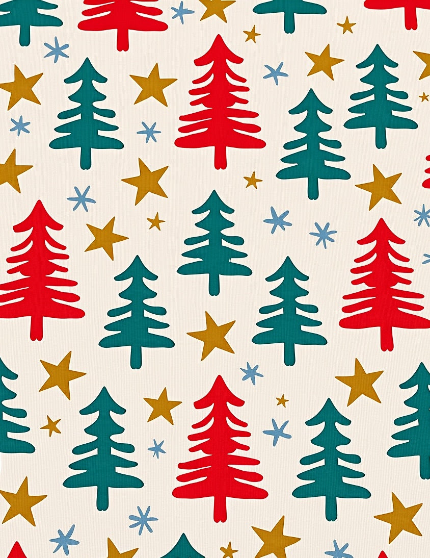 Crimson Teal Starfall Forest Scatter Rug
