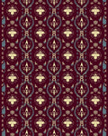 Crimson Floral Medallion Scroll Rug