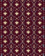 Crimson Floral Medallion Scroll Rug